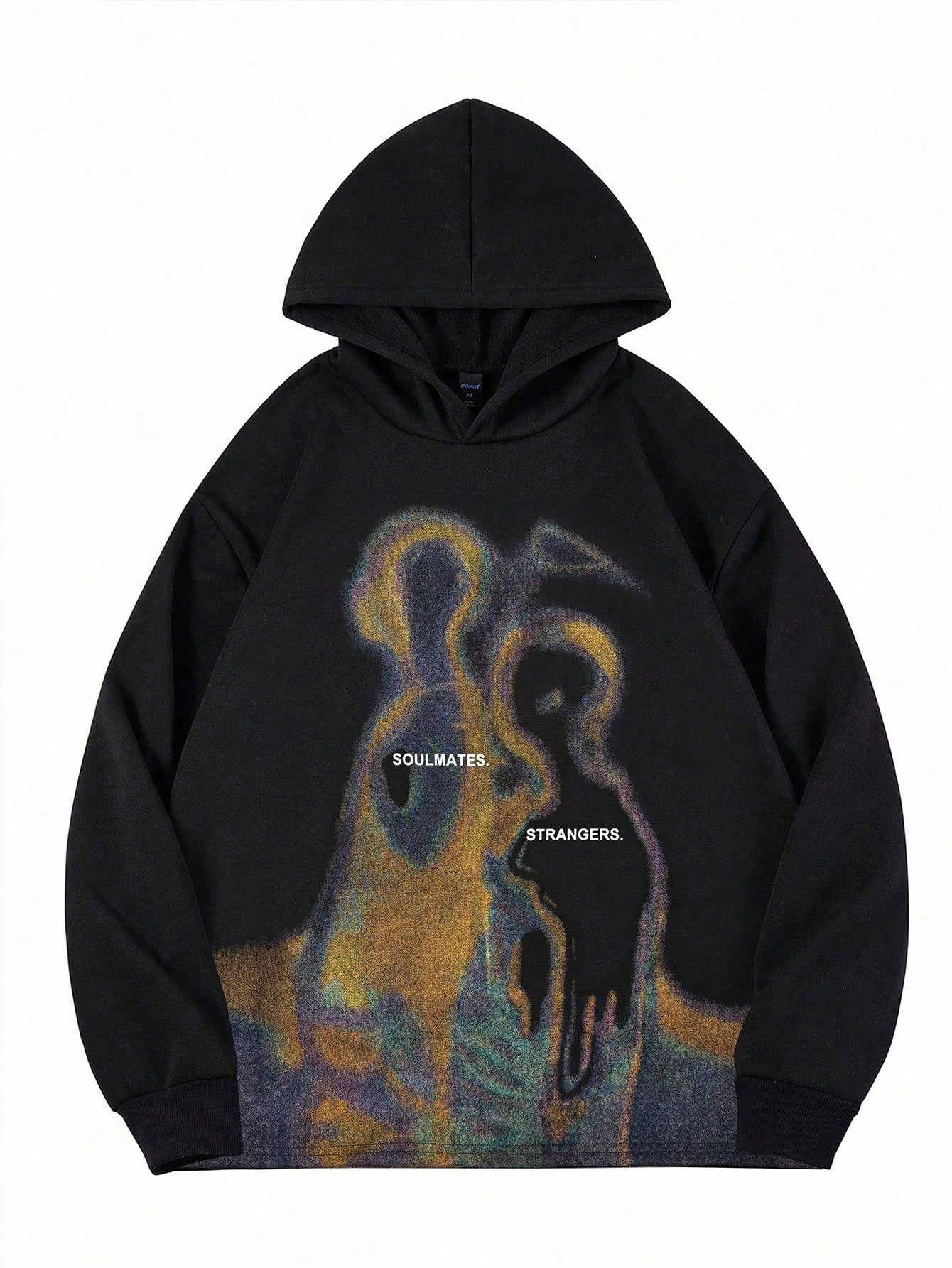 Men Y2K Thermal Print Graphic Hoodie