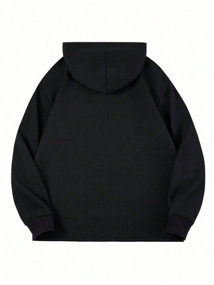 Men Y2K Thermal Print Graphic Hoodie