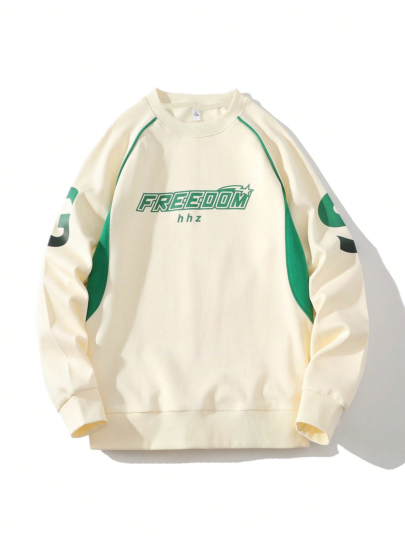 Men Letter Graphic Raglan Sleeve Sweatshirt With Preppy Edge