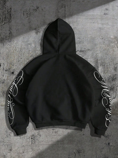 Men's Angel Print Pattern Hoodie
