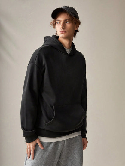 Men's Black Lips Graphic Print Polyester Hoodie