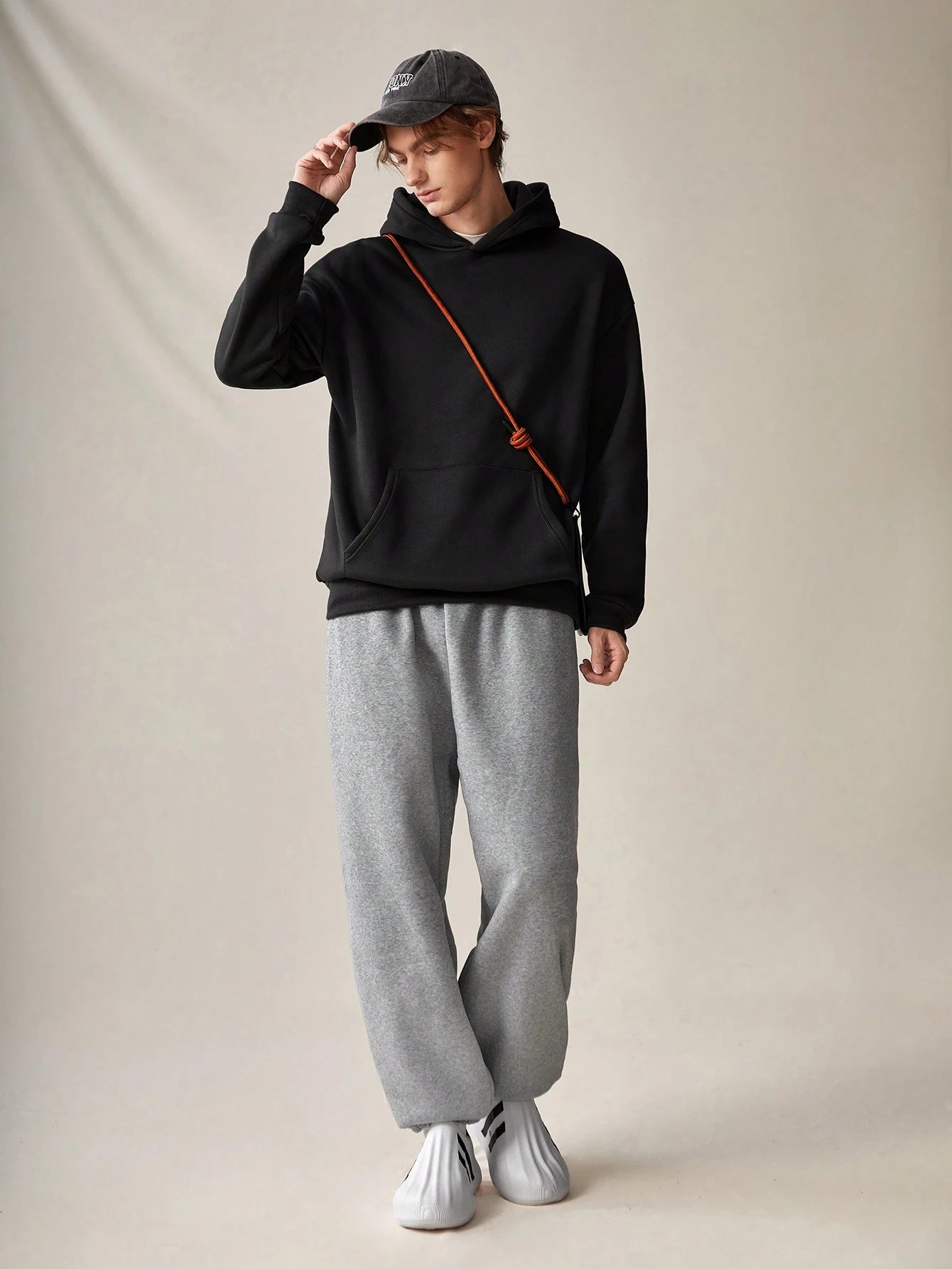 Men's Black Lips Graphic Print Polyester Hoodie