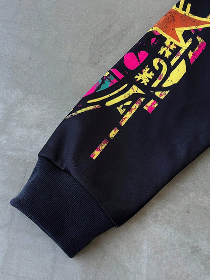 Men's Black Streetwear Graphic Sweatshirt
