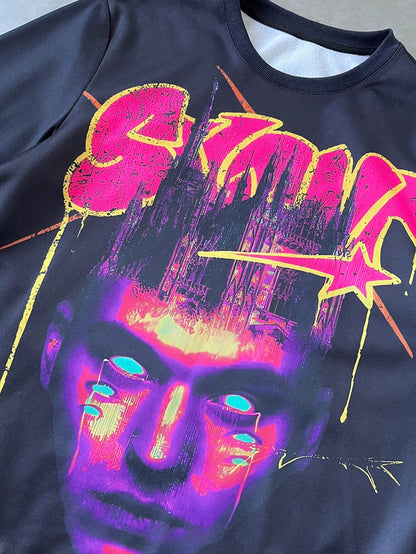 Men's Black Streetwear Graphic Sweatshirt