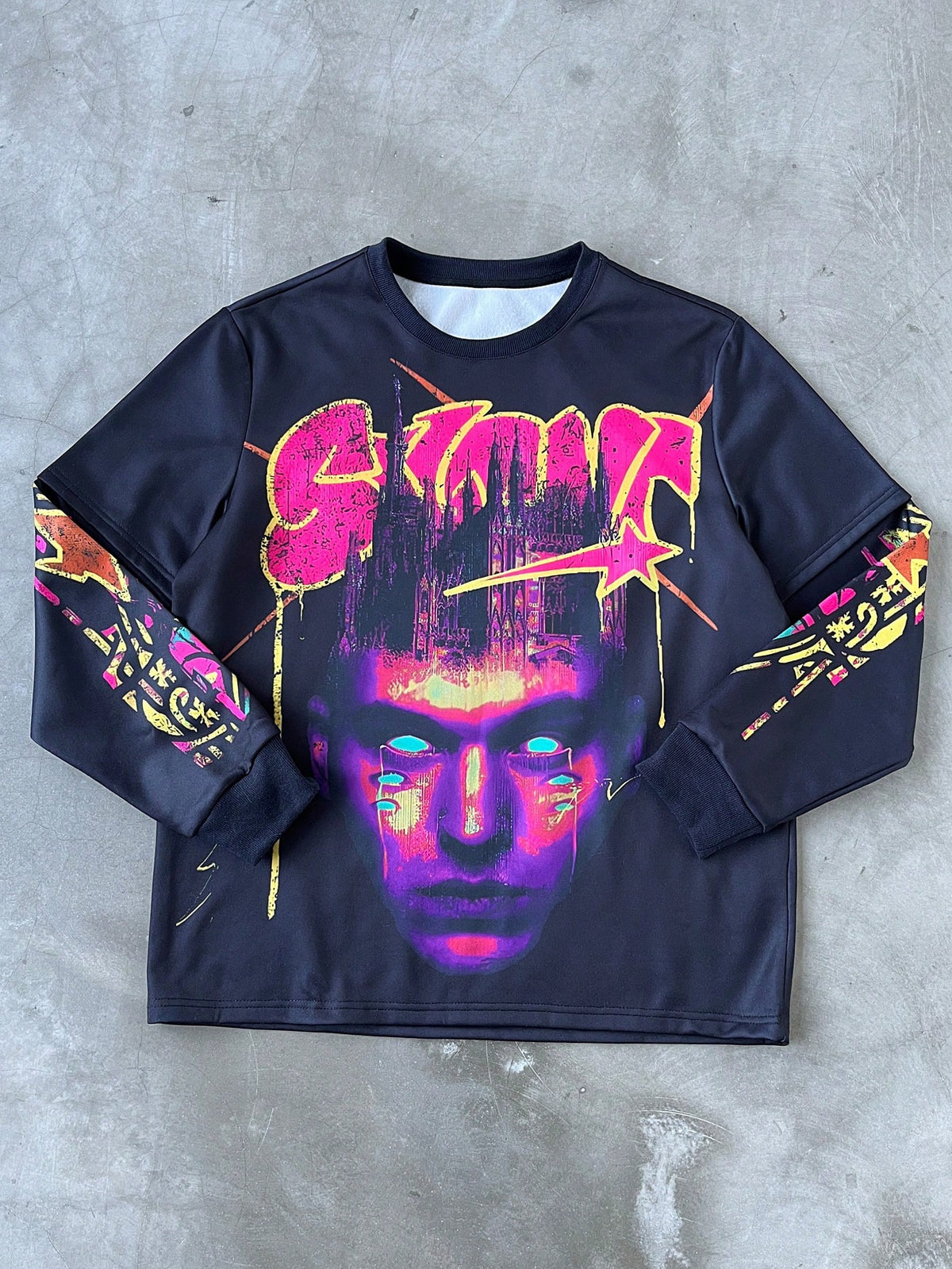 Men's Black Streetwear Graphic Sweatshirt
