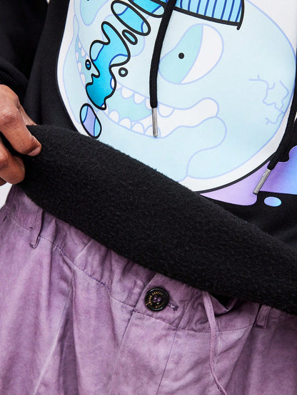 Men's Cartoon Graphic Warm Thermal Lined Hoodie