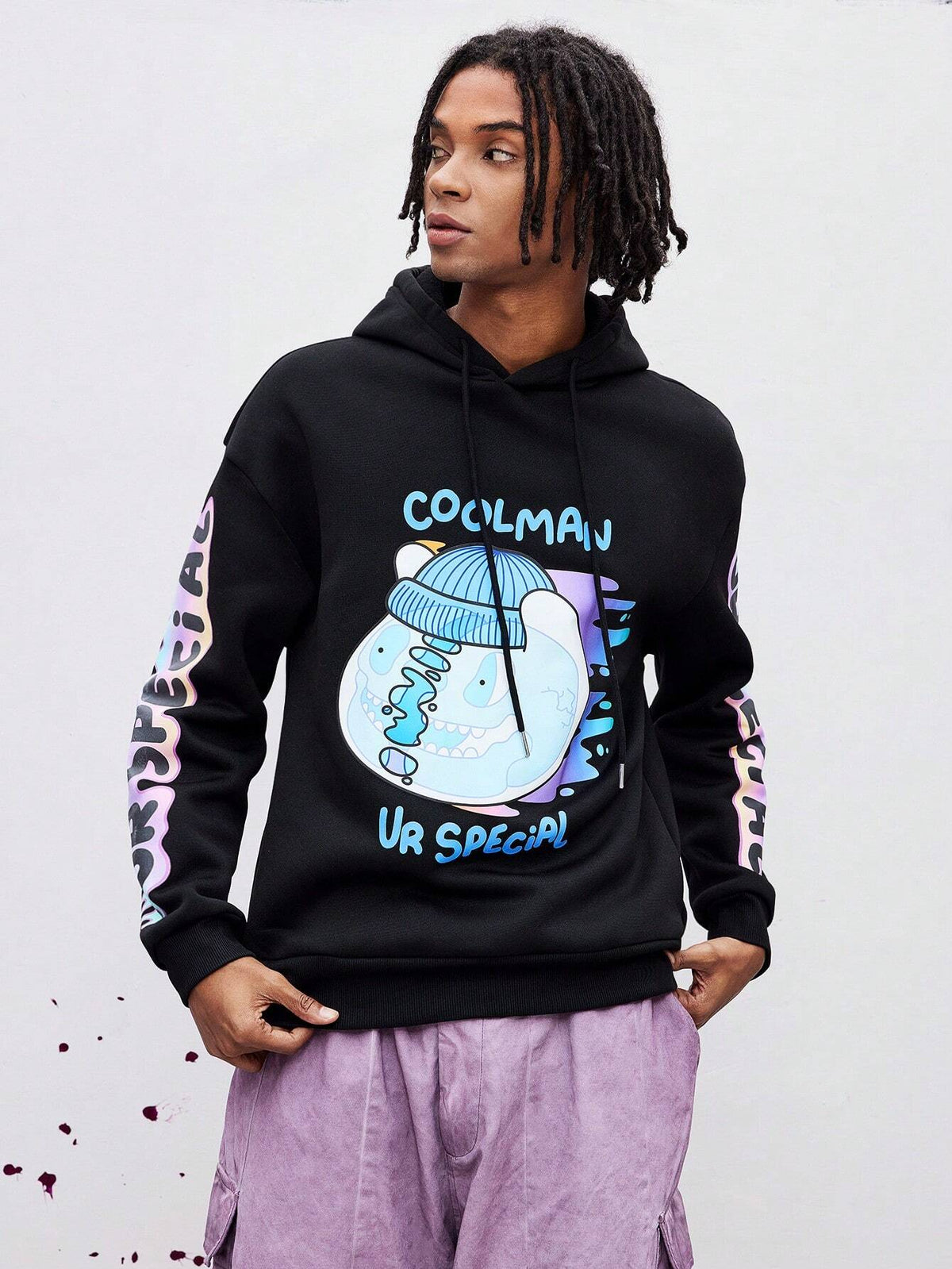 Men's Cartoon Graphic Warm Thermal Lined Hoodie