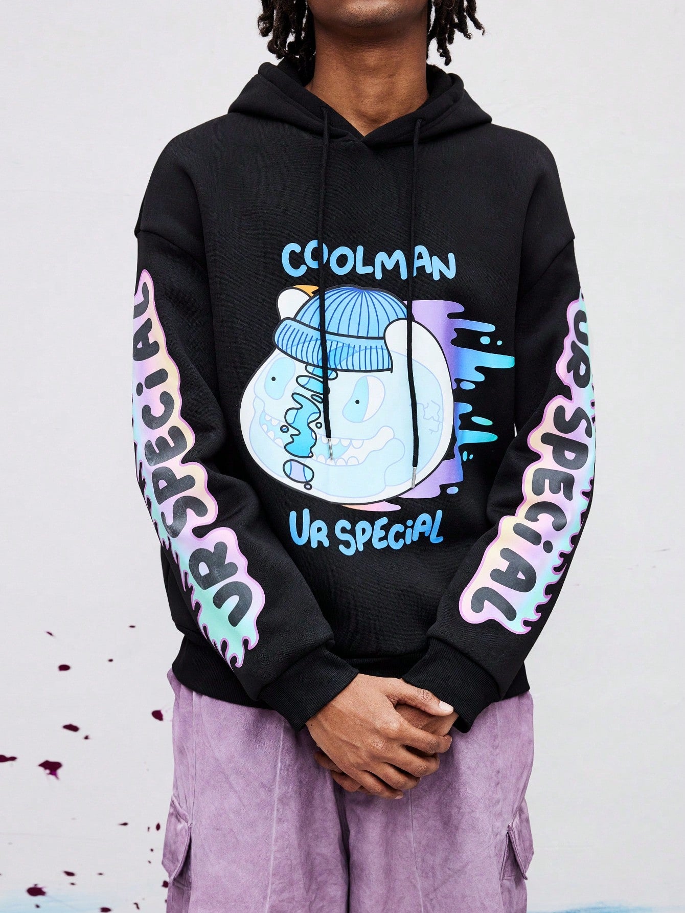 Men's Cartoon Graphic Warm Thermal Lined Hoodie