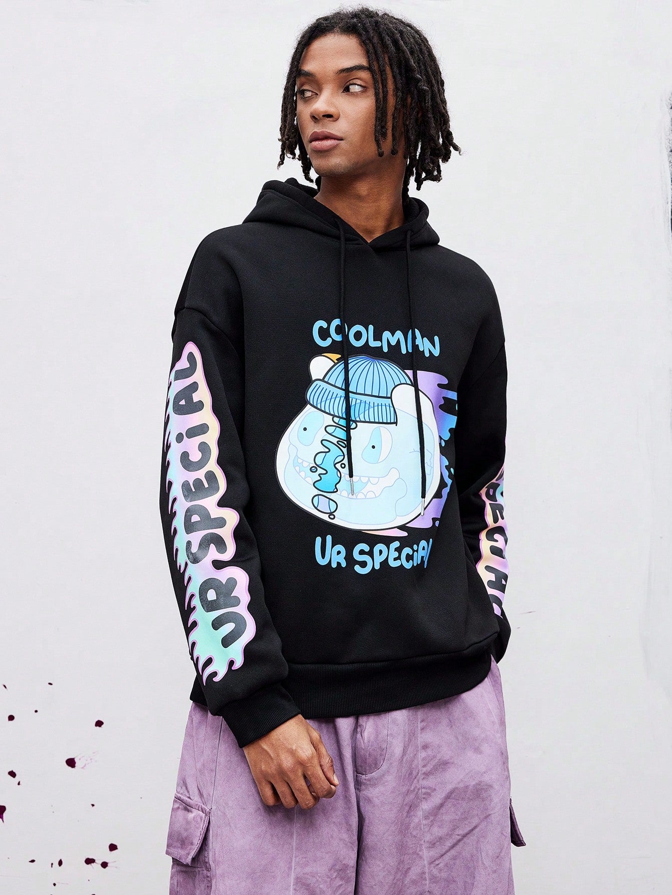 Men's Cartoon Graphic Warm Thermal Lined Hoodie