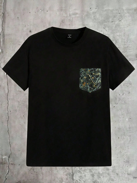 Men's Casual Printed Pocket T-Shirt