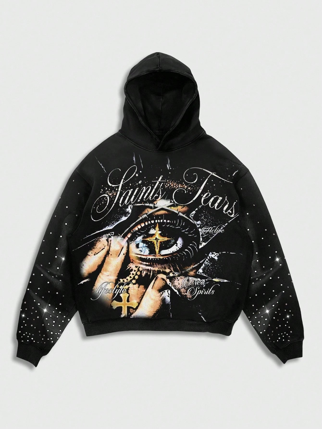 Men's Eye English Graphic Streetwear Hoodie