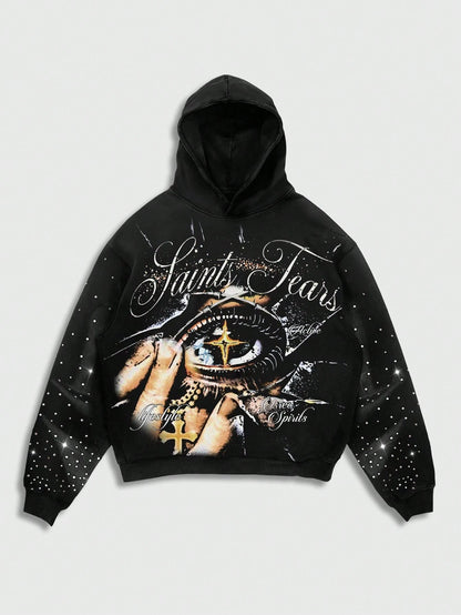 Men's Eye English Graphic Streetwear Hoodie