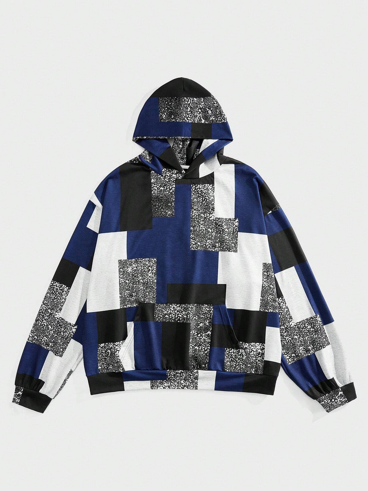 Men's Geometric Patchwork Print Hoodie