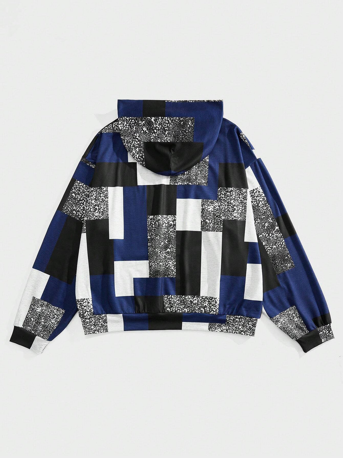 Men's Geometric Patchwork Print Hoodie