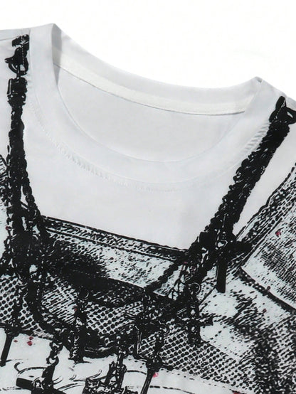 Men's Goth Tactical Vest Print T-Shirt