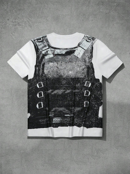 Men's Goth Tactical Vest Print T-Shirt