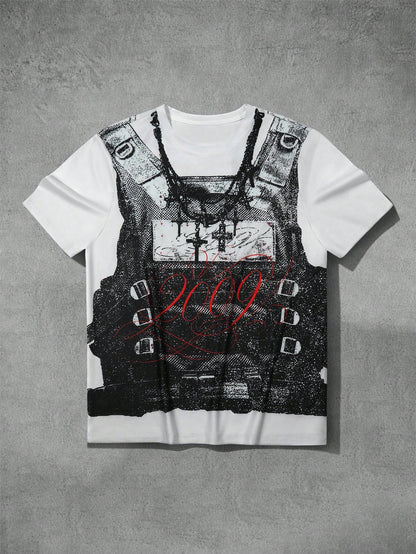 Men's Goth Tactical Vest Print T-Shirt