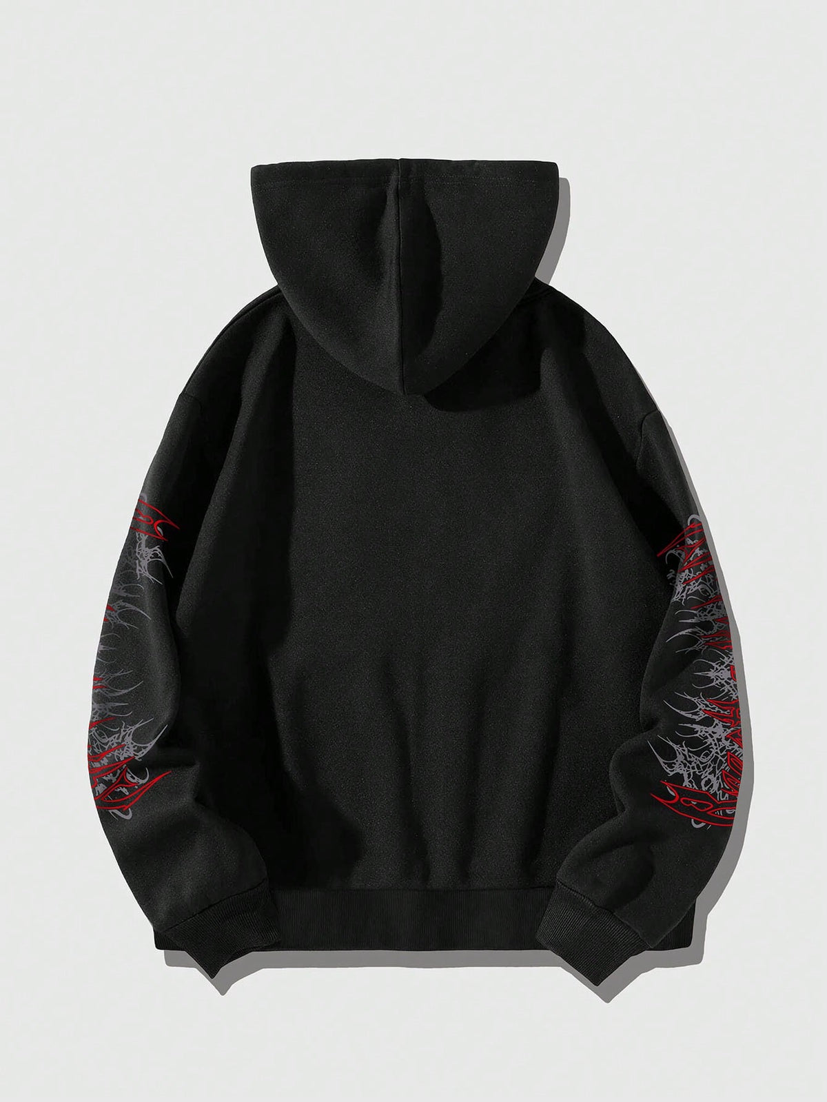 Men's Gothic Print Zip-Up Casual Hoodie