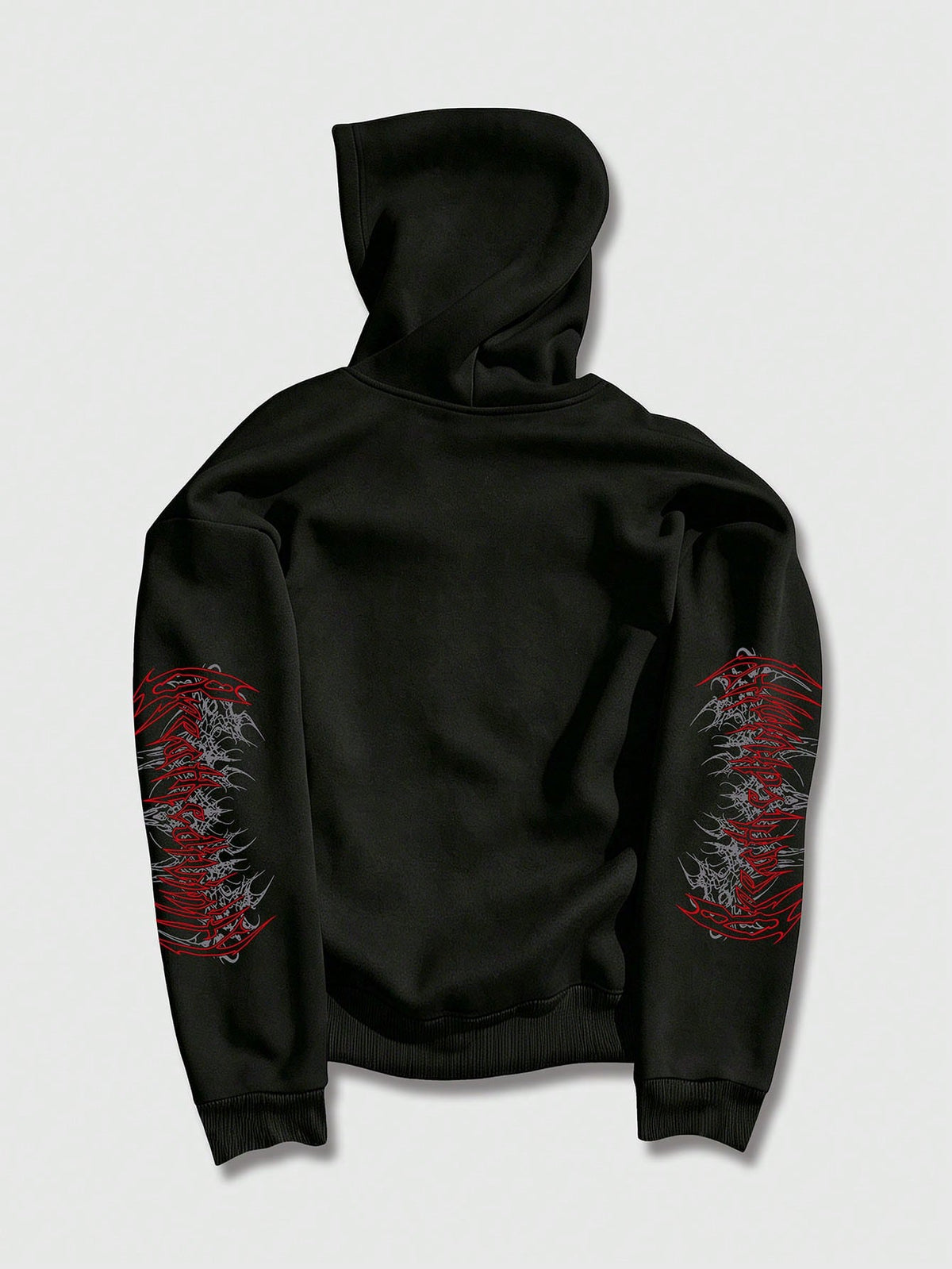 Men's Gothic Print Zip-Up Casual Hoodie