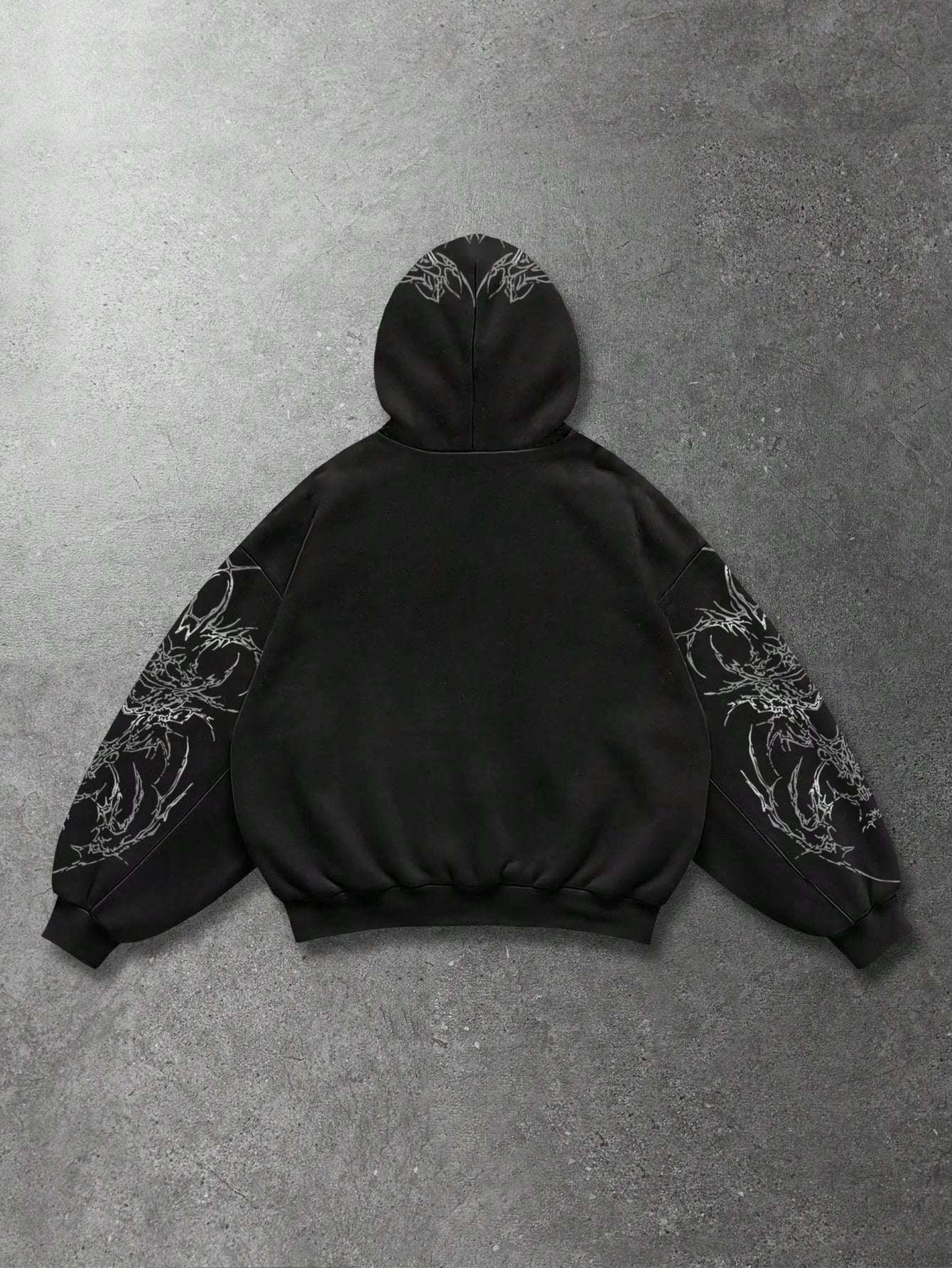 Men's Gothic Tribal Skull Print Hoodie