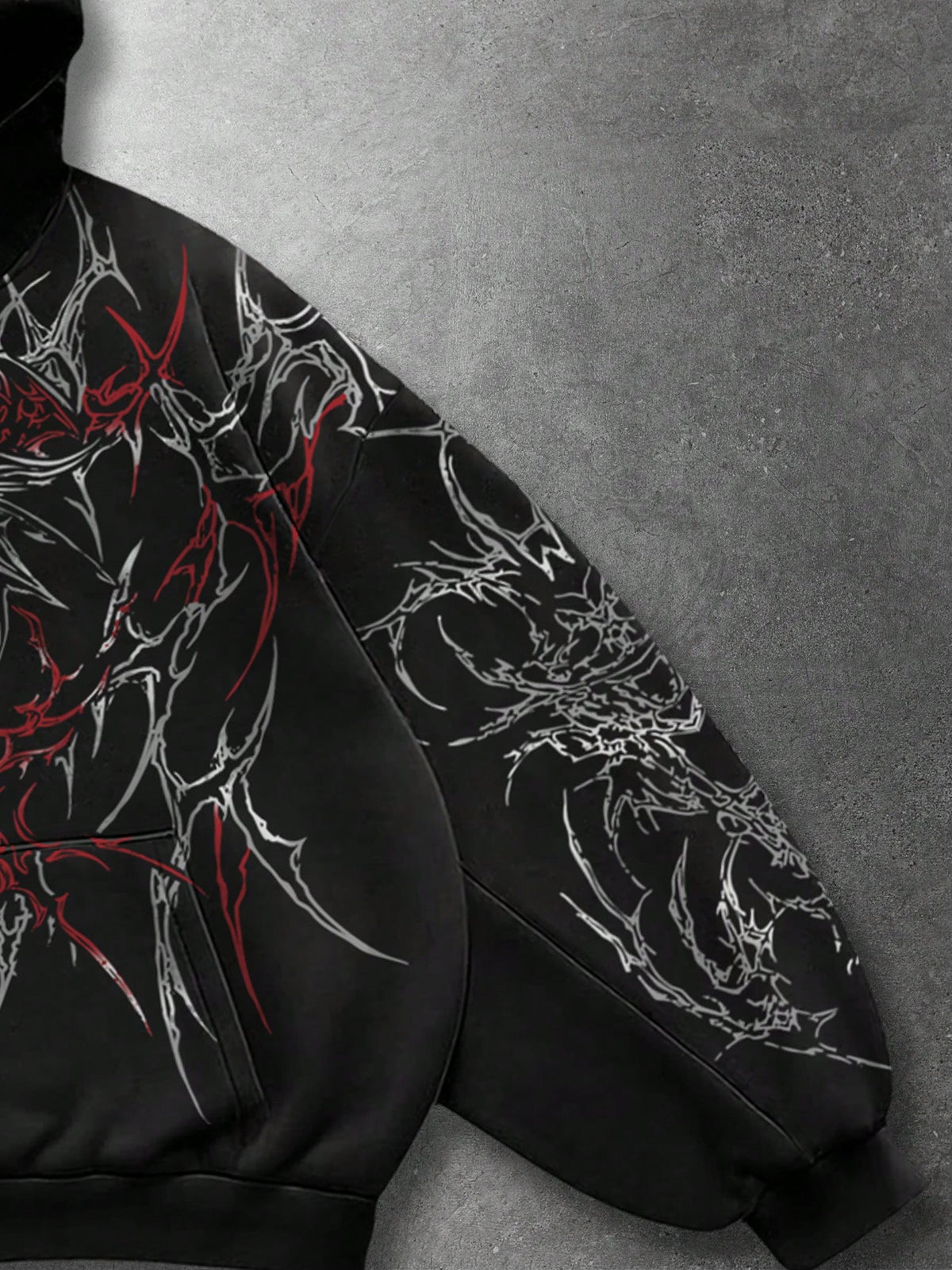 Men's Gothic Tribal Skull Print Hoodie