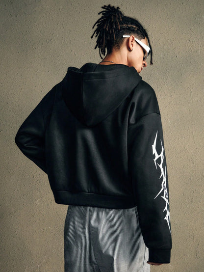 Men's Hip Hop Printed Hooded Sweatshirt