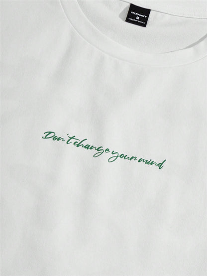 Men's Knitted Slogan Casual T-Shirt