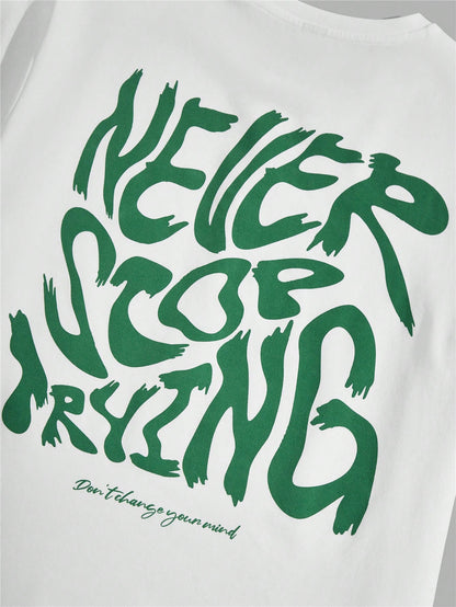 Men's Knitted Slogan Casual T-Shirt