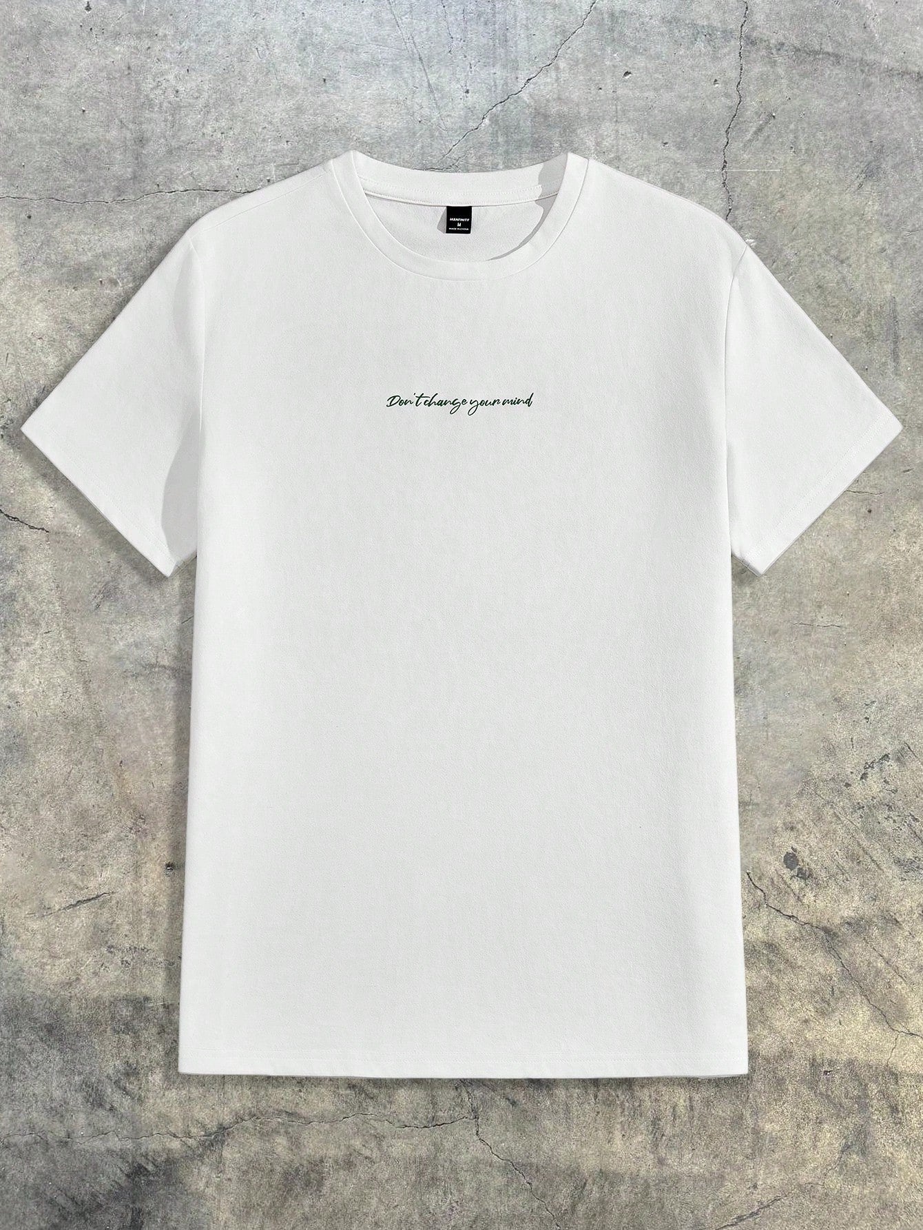 Men's Knitted Slogan Casual T-Shirt