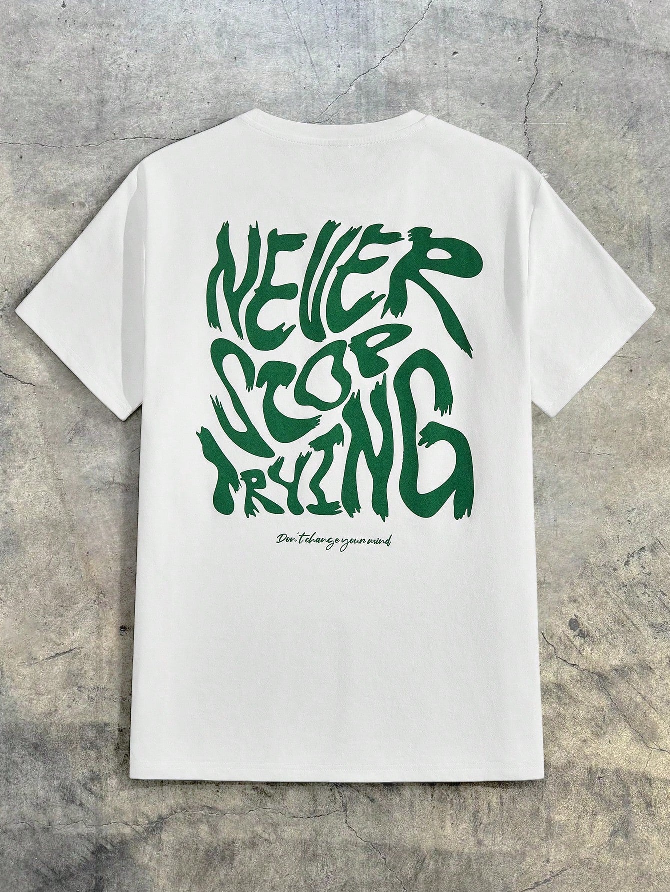 Men's Knitted Slogan Casual T-Shirt