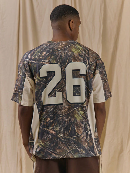 Men's Oversized Camo Panelled Top