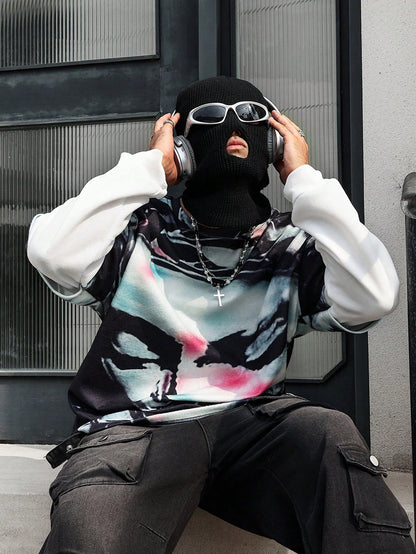 Men's Prayer Figure All Over Print 2-In-1 Sweatshirt