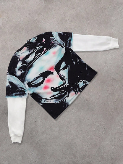 Men's Prayer Figure All Over Print 2-In-1 Sweatshirt