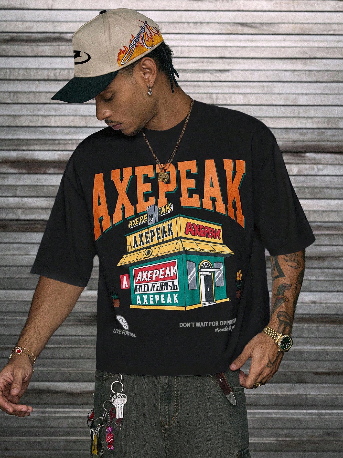 Men's Print Casual Crewneck T-Shirt