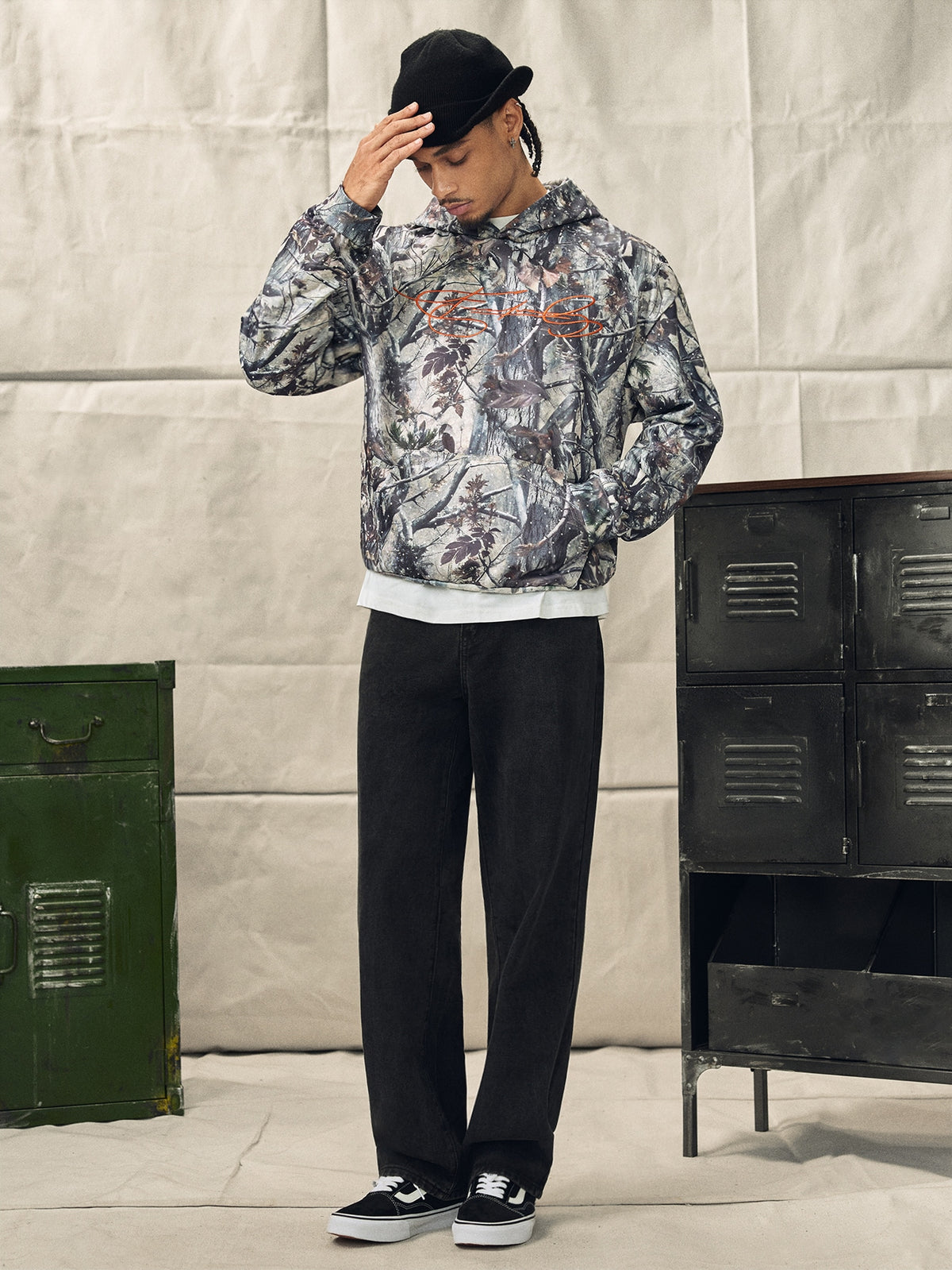 Men's Realistic Forest Camo Hoodie