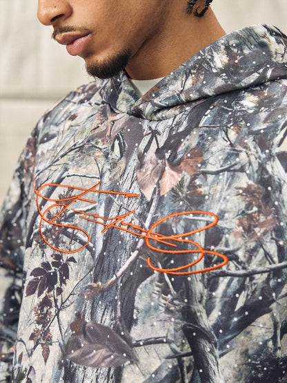 Men's Realistic Forest Camo Hoodie