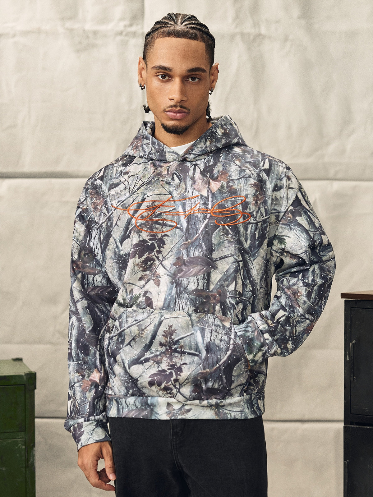 Men's Realistic Forest Camo Hoodie