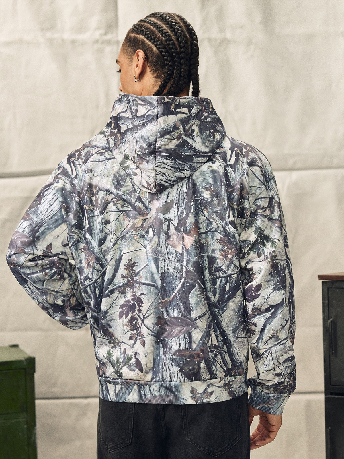 Men's Realistic Forest Camo Hoodie