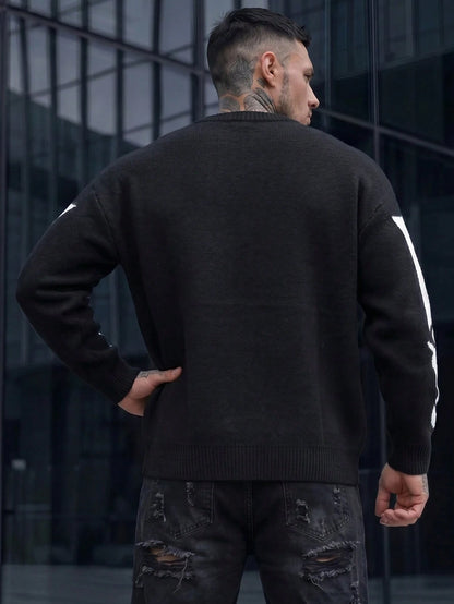Men's Skeleton Pattern Pullover Sweater