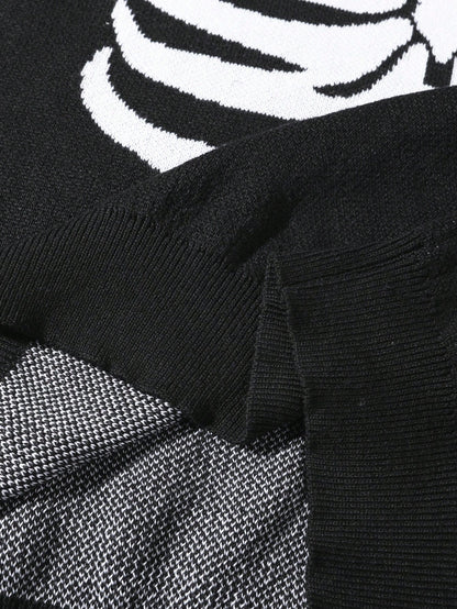 Men's Skull Colorblock Knit Hoodie