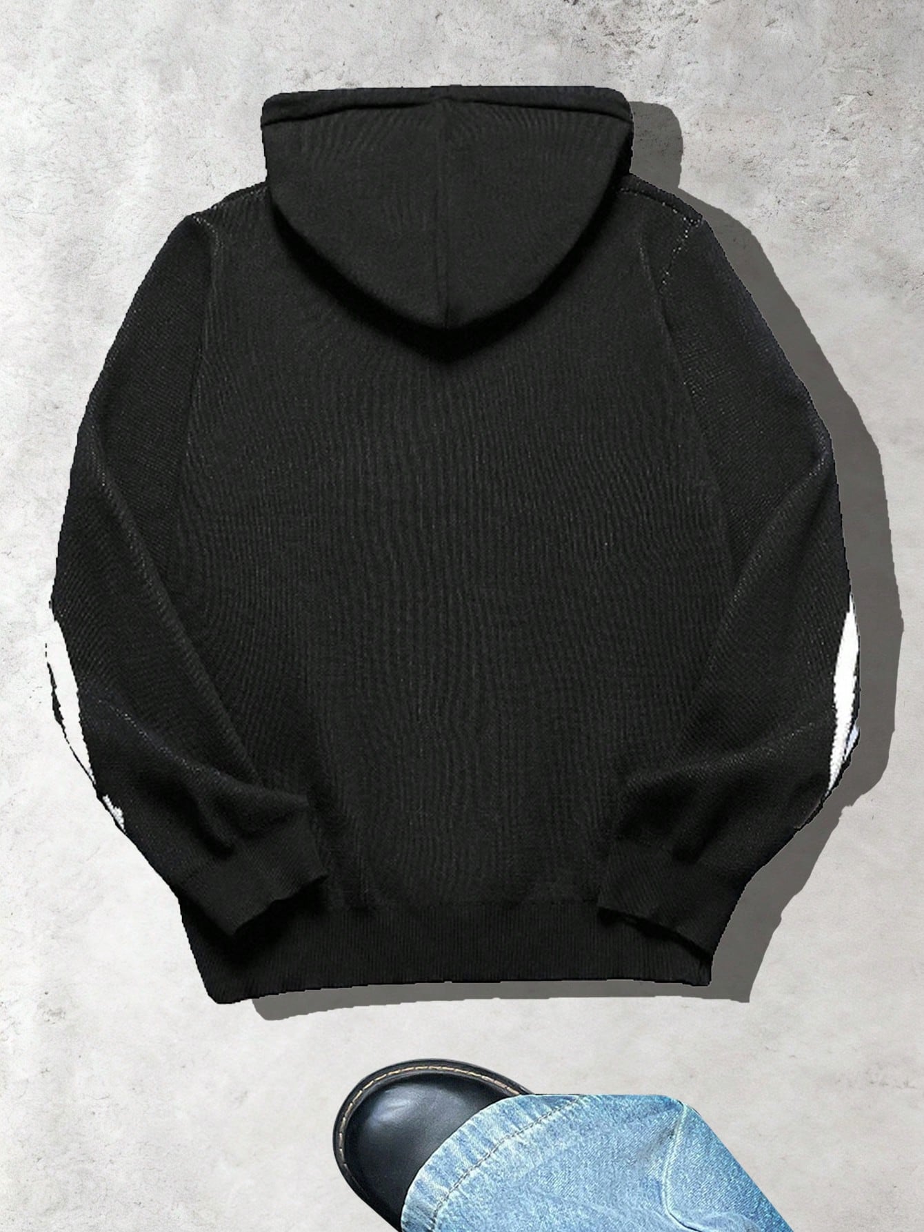 Men's Skull Colorblock Knit Hoodie
