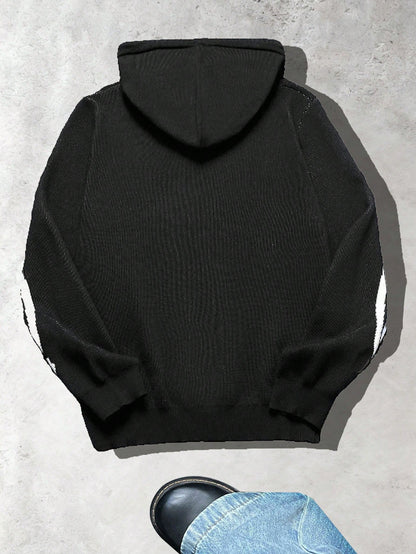 Men's Skull Colorblock Knit Hoodie
