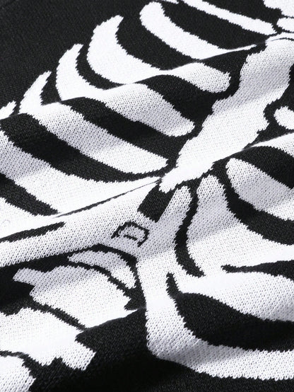 Men's Skull Colorblock Knit Hoodie