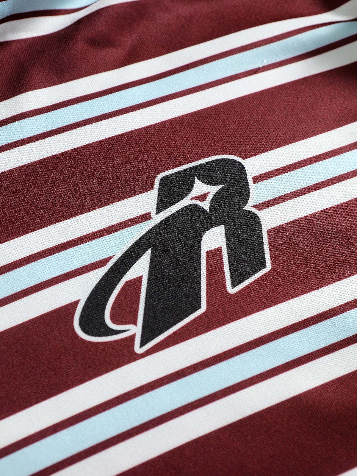 Men's Striped Burgundy Zip Hoodie