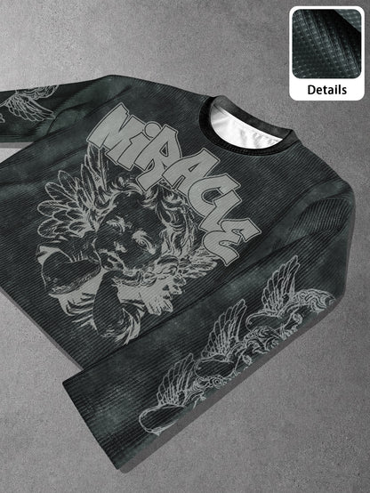 Men's Vintage Distressed Loose Fit Sweatshirt
