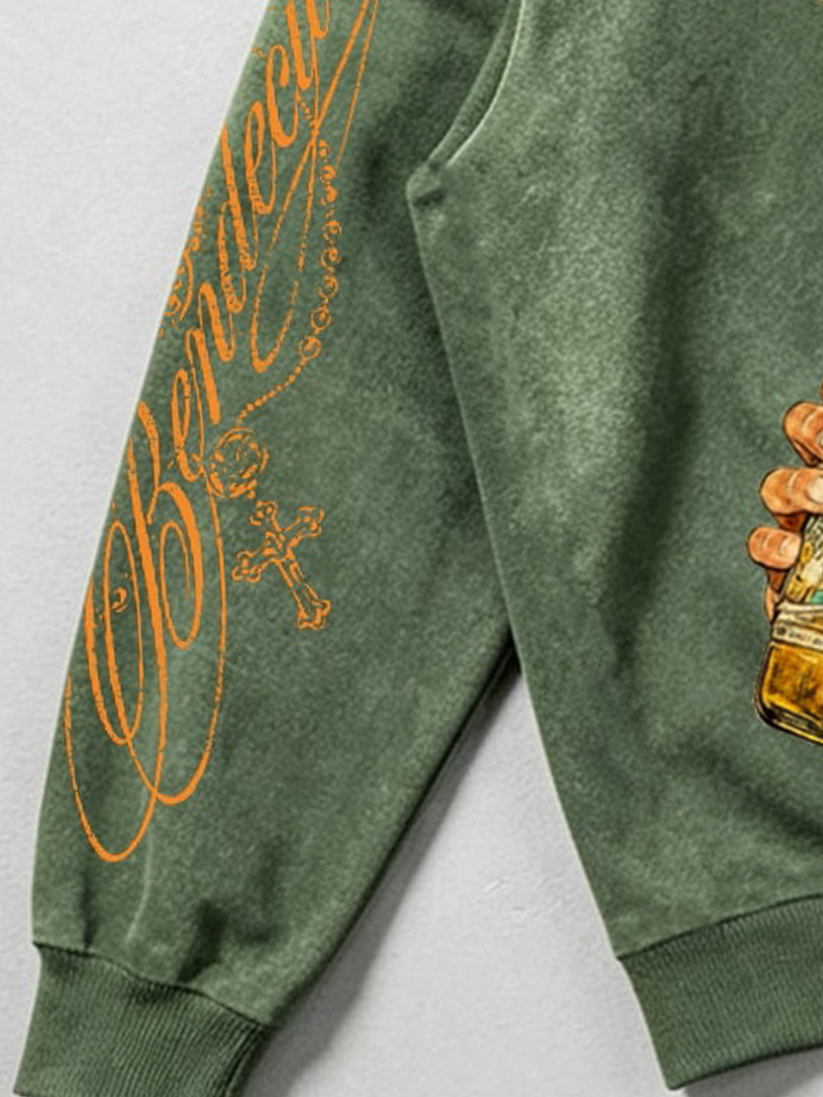 Men's Vintage Green "California" Graphic Hoodie