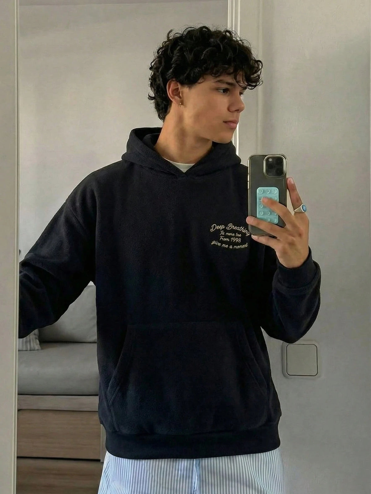 Men's Vintage Y2K Letter Baggy Hoodie