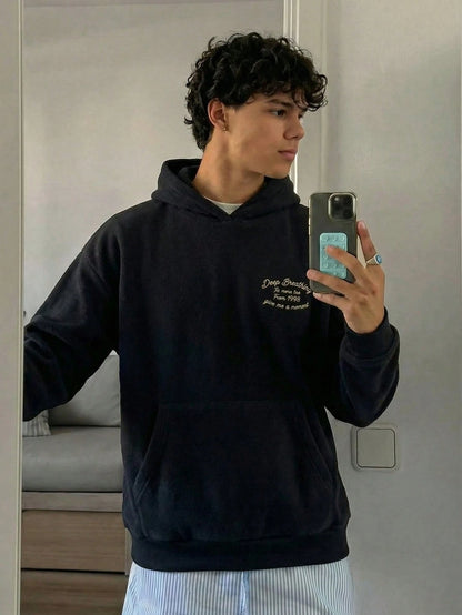 Men's Vintage Y2K Letter Baggy Hoodie