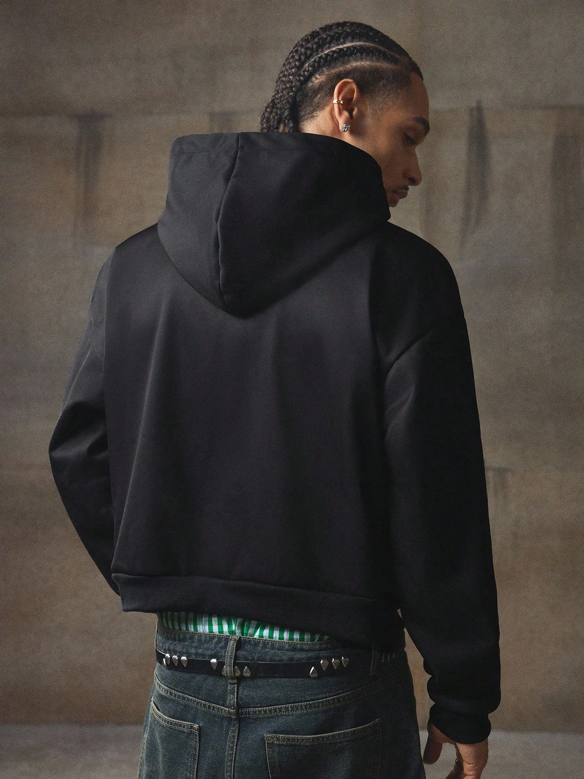 Men's Y2K Contrast Print Hooded Sweatshirt