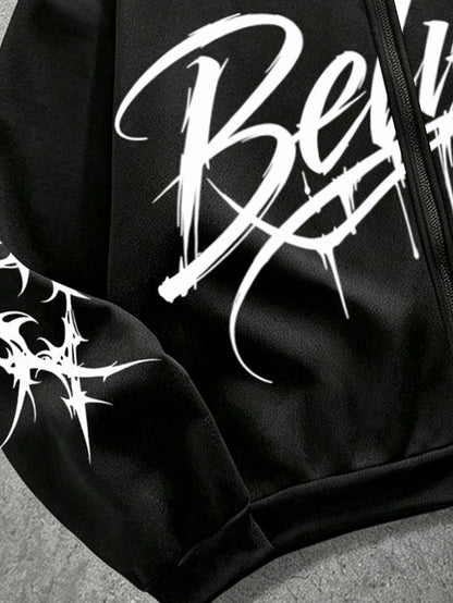 Men's Y2K Graphic Full-Zip Hoodie